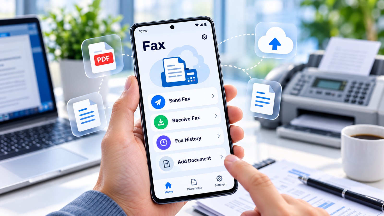 Online fax and mobile document transmission