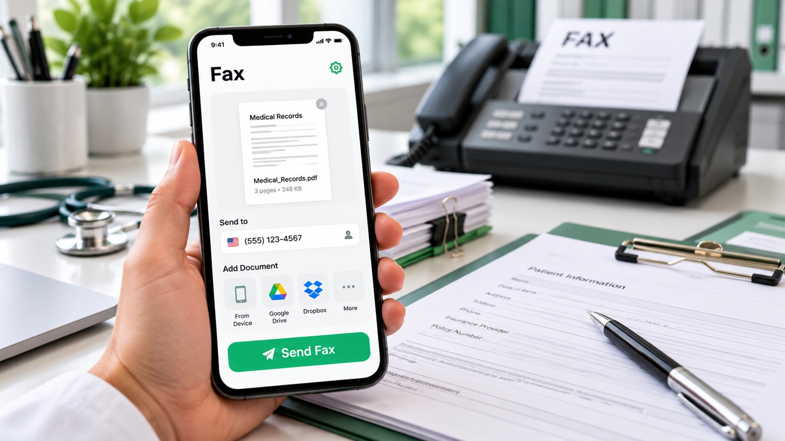 Online fax and mobile document transmission