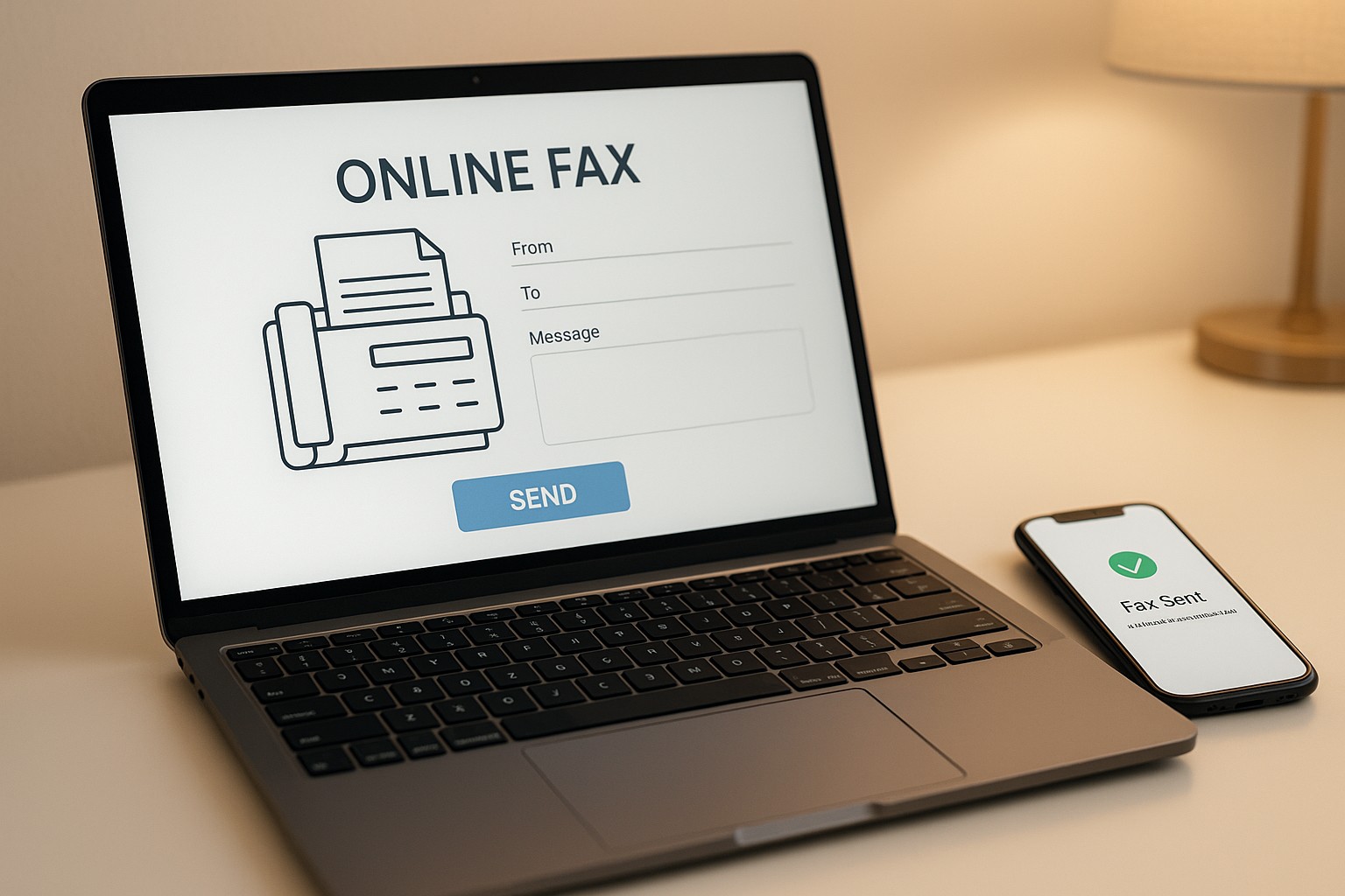 Mobile and online fax document transmission