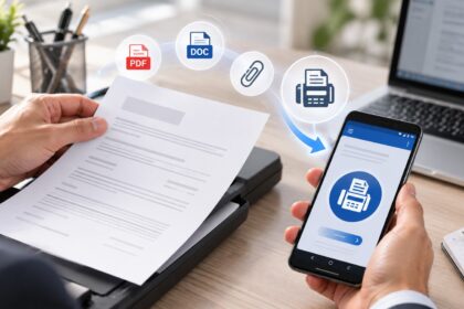 Mobile and online fax document transmission