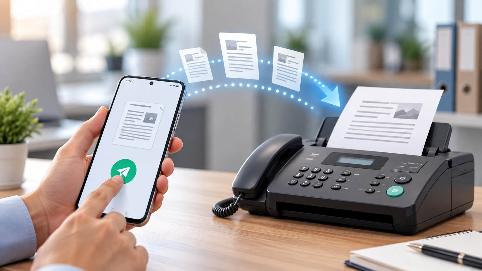 Mobile and online fax document transmission