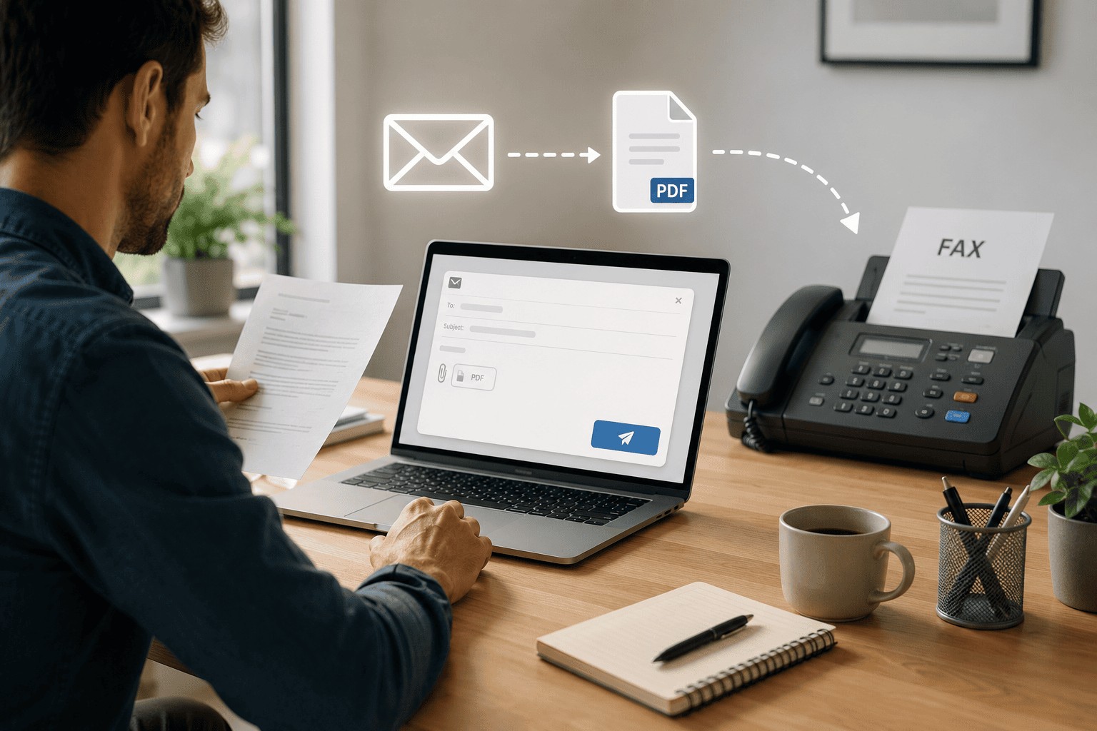 Mobile and online fax document transmission